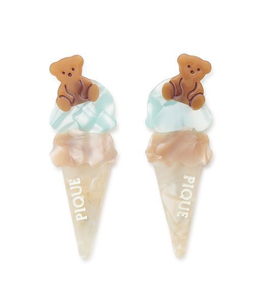 gelato pique（ジェラートピケ）の「アイスモチーフミニヘアクリップセット（マスク・レディース・クリーム/ピンク/ミント・F）」の3枚目の写真