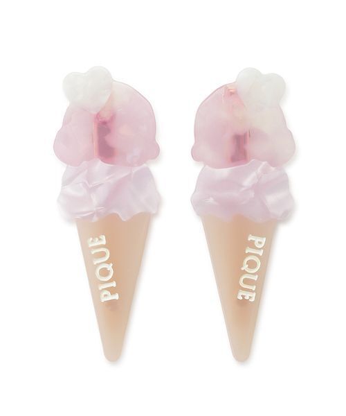gelato pique（ジェラートピケ）の「アイスモチーフミニヘアクリップセット（マスク・レディース・クリーム/ピンク/ミント・F）」の4枚目の写真