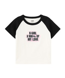 X-girl | SPRAY AND EMBROIDERY LOGO RAGLAN S/S BABY TEE(Tシャツ/カットソー)