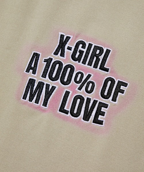 X-girl（エックスガール）の「SPRAY AND EMBROIDERY LOGO RAGLAN S/S BABY TEE（Tシャツ/カットソー・レディース・ブラック/ホワイト/ベージュ・S/M）」の10枚目の写真