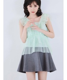 SNIDEL | Sustainableチュールペプラムブラウス(シャツ/ブラウス)