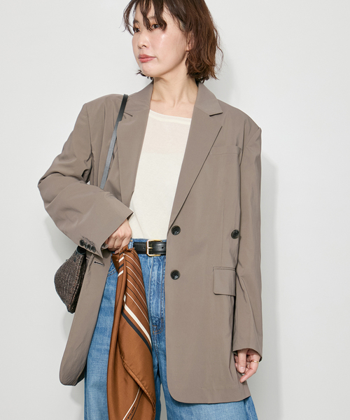 journal standard L'essage（ジャーナルスタンダードレサージュ）の「WATER REPELLENT/UV 2WAYジャケット（テーラードジャケット・レディース・グレー/ネイビー・FREE）」の6枚目の写真