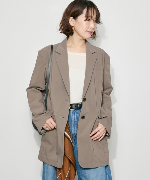 journal standard L'essage（ジャーナルスタンダードレサージュ）の「WATER REPELLENT/UV 2WAYジャケット（テーラードジャケット・レディース・グレー/ネイビー・FREE）」の7枚目の写真