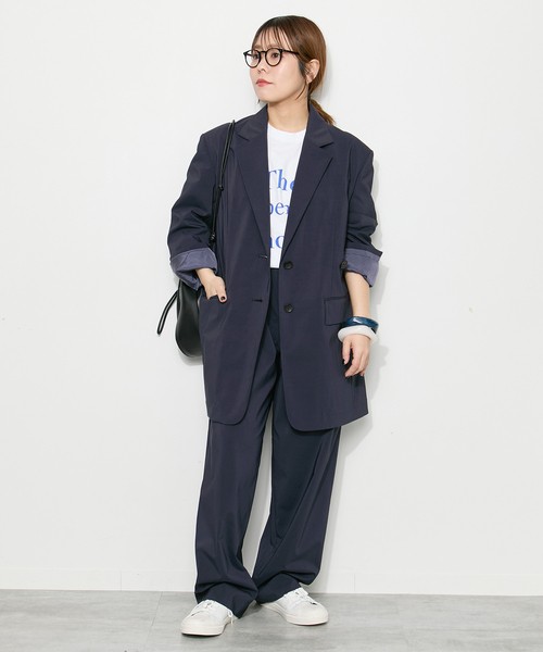 journal standard L'essage（ジャーナルスタンダードレサージュ）の「WATER REPELLENT/UV 2WAYジャケット（テーラードジャケット・レディース・グレー/ネイビー・FREE）」の9枚目の写真