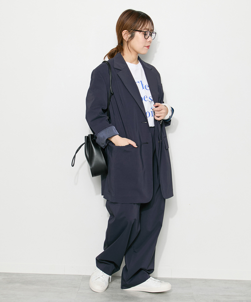 journal standard L'essage（ジャーナルスタンダードレサージュ）の「WATER REPELLENT/UV 2WAYジャケット（テーラードジャケット・レディース・グレー/ネイビー・FREE）」の10枚目の写真