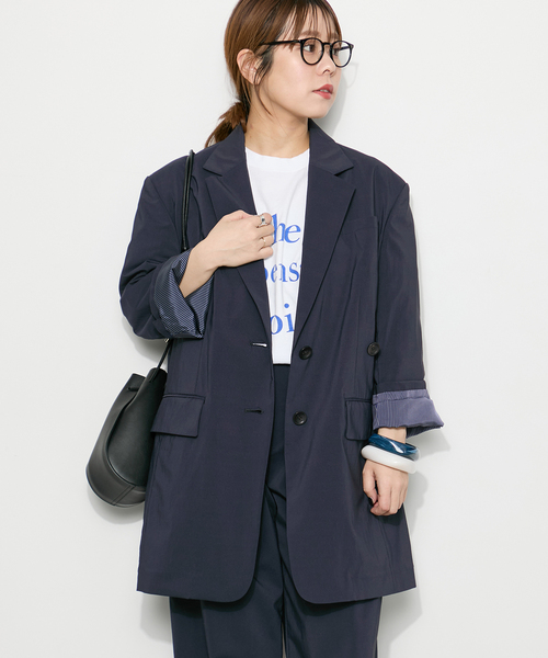 journal standard L'essage（ジャーナルスタンダードレサージュ）の「WATER REPELLENT/UV 2WAYジャケット（テーラードジャケット・レディース・グレー/ネイビー・FREE）」の12枚目の写真