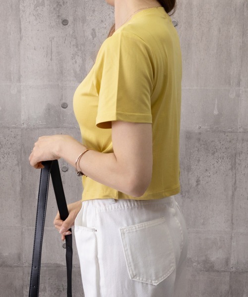 Miniministore(ミニミニストア)の「アシンメトリーTシャツ半袖クルーネックt(Tシャツ/カットソー・レディース・ブラック/ブルー/チェリーピンク/ホワイト/イエロー・FREE)」の10枚目の写真