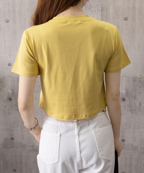 Miniministore(ミニミニストア)の「アシンメトリーTシャツ半袖クルーネックt(Tシャツ/カットソー・レディース・ブラック/ブルー/チェリーピンク/ホワイト/イエロー・FREE)」の11枚目の写真