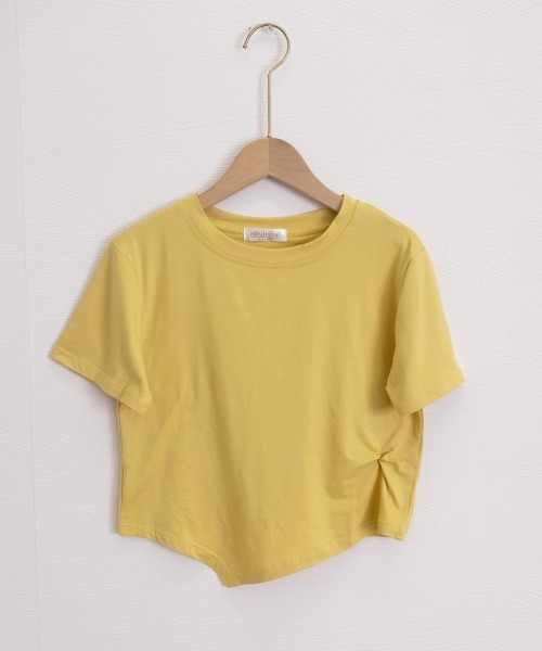 Miniministore(ミニミニストア)の「アシンメトリーTシャツ半袖クルーネックt(Tシャツ/カットソー・レディース・ブラック/ブルー/チェリーピンク/ホワイト/イエロー・FREE)」の12枚目の写真