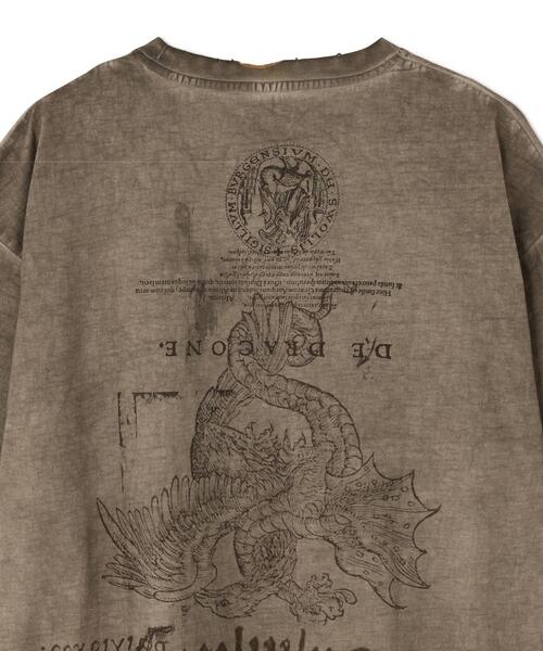 DANKE SCHON(ダンケシェーン)の「DankeSchon/ダンケシェーン/SPRAY BURN SST COCKATRICE(Tシャツ/カットソー・レディース・ベージュ・M/L)」の6枚目の写真