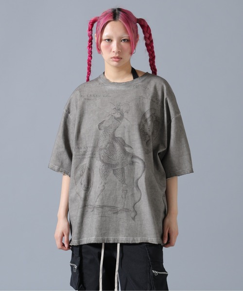 DANKE SCHON(ダンケシェーン)の「DankeSchon/ダンケシェーン/SPRAY BURN SST COCKATRICE(Tシャツ/カットソー・レディース・ベージュ・M/L)」の10枚目の写真