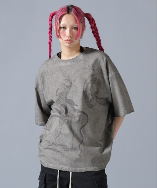 DANKE SCHON(ダンケシェーン)の「DankeSchon/ダンケシェーン/SPRAY BURN SST COCKATRICE(Tシャツ/カットソー・レディース・ベージュ・M/L)」の13枚目の写真