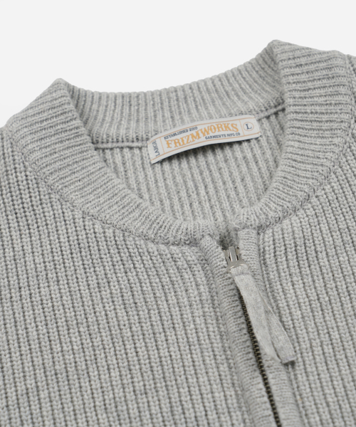 FRIZMWORKS(フリズムワークス)の「ULTRA HEAVYWEIGHT ZIP UP CARDIGAN _ LIGHT GRAY(カーディガン/ボレロ・メンズ・その他・SMALL/MEDIUM/LARGE/X-LARGE)」の3枚目の写真