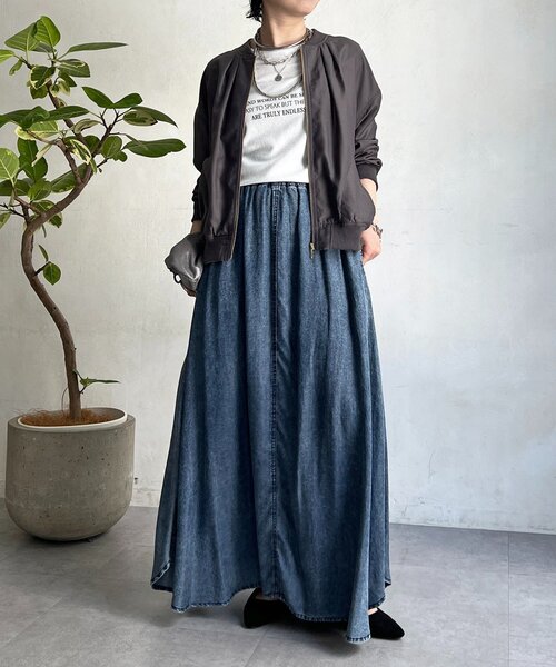 un dix cors（アンディコール）の「シアーMA1ブルゾン（ブルゾン・レディース・チャコールグレー/モカ/ミント・FREE）」の8枚目の写真