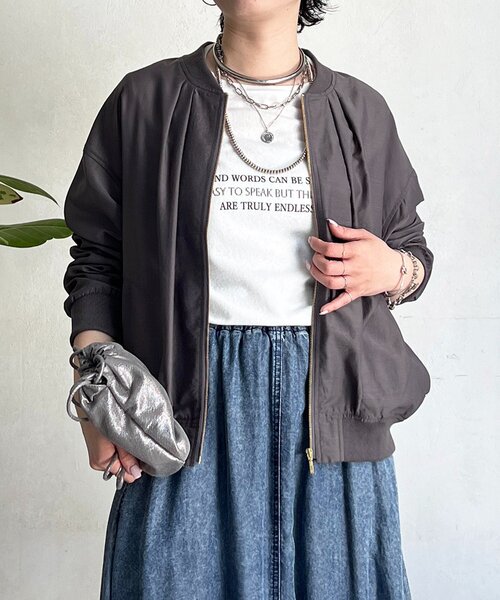 un dix cors（アンディコール）の「シアーMA1ブルゾン（ブルゾン・レディース・チャコールグレー/モカ/ミント・FREE）」の10枚目の写真