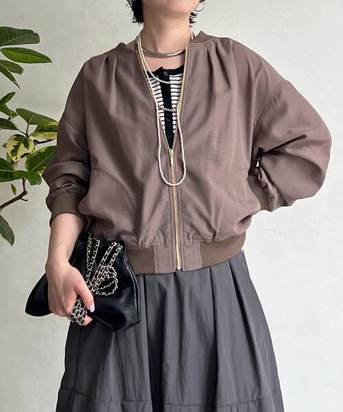 un dix cors（アンディコール）の「シアーMA1ブルゾン（ブルゾン・レディース・チャコールグレー/モカ/ミント・FREE）」の13枚目の写真