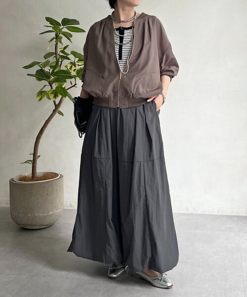 un dix cors（アンディコール）の「シアーMA1ブルゾン（ブルゾン・レディース・チャコールグレー/モカ/ミント・FREE）」の15枚目の写真