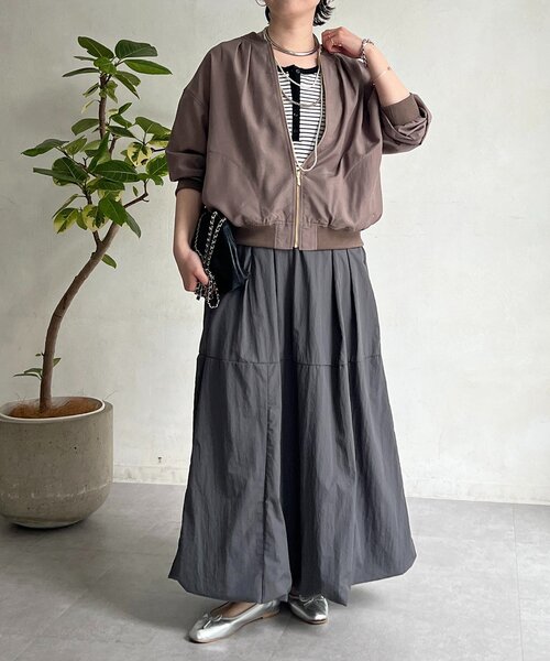 un dix cors（アンディコール）の「シアーMA1ブルゾン（ブルゾン・レディース・チャコールグレー/モカ/ミント・FREE）」の18枚目の写真