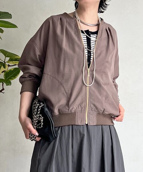 un dix cors（アンディコール）の「シアーMA1ブルゾン（ブルゾン・レディース・チャコールグレー/モカ/ミント・FREE）」の20枚目の写真