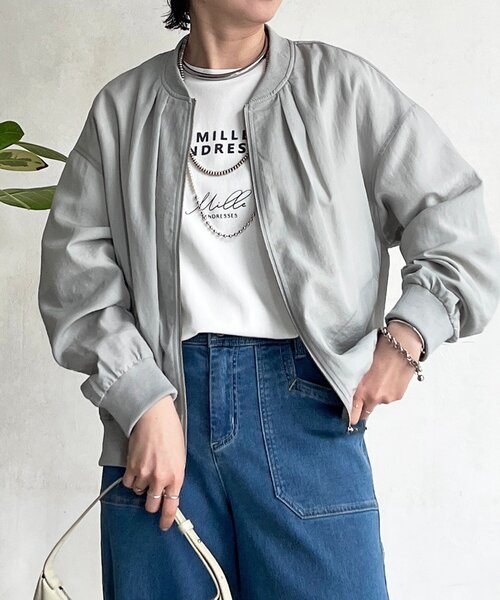 un dix cors（アンディコール）の「シアーMA1ブルゾン（ブルゾン・レディース・チャコールグレー/モカ/ミント・FREE）」の22枚目の写真