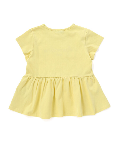 BeBe（ベベ）の「ロゴ刺しゅうペプラムフリル天竺半袖Tシャツ（Tシャツ/カットソー・キッズ・グリーン/イエロー・140cm/130cm/120cm/150cm/110cm）」の7枚目の写真