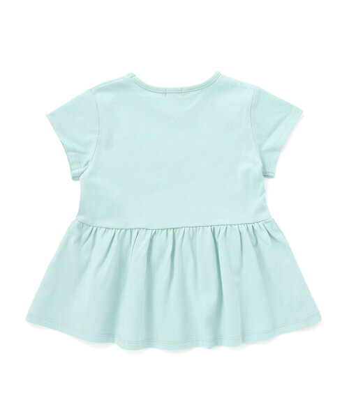 BeBe（ベベ）の「ロゴ刺しゅうペプラムフリル天竺半袖Tシャツ（Tシャツ/カットソー・キッズ・グリーン/イエロー・140cm/130cm/120cm/150cm/110cm）」の9枚目の写真