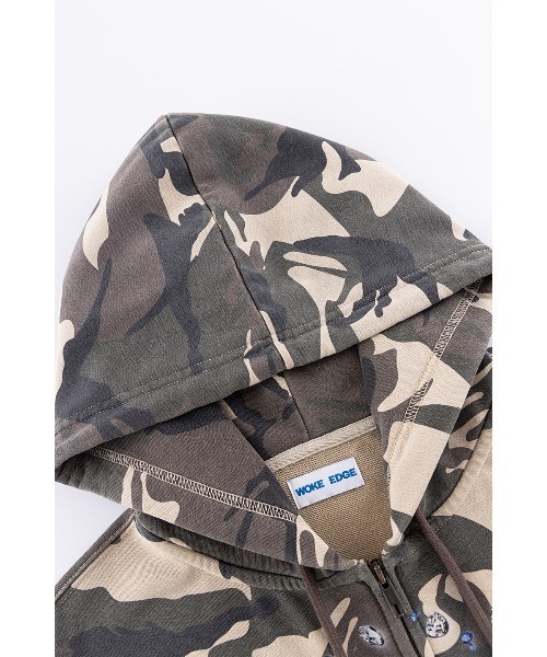 WOKE EDGE（ウォークエッジ）の「Diamond Logo Zip Hoodie（パーカー・メンズ・ブラウン系カモフラージュ・LARGE/MEDIUM/SMALL/X-LARGE）」の8枚目の写真