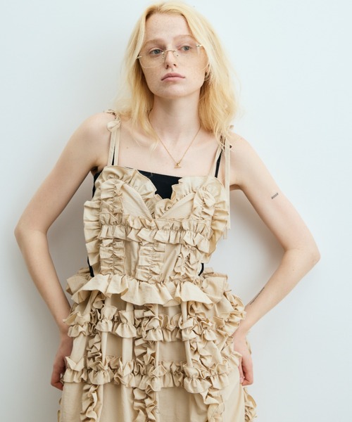 PERNA（ペルナ）の「ハートフリルキャミワンピース（ワンピース）」 - WEAR