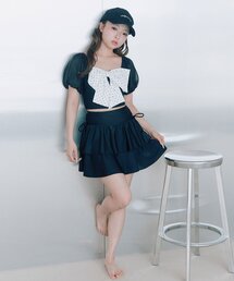 swimwear/肩リボンワンショルダー/3点セット（水着）｜one after