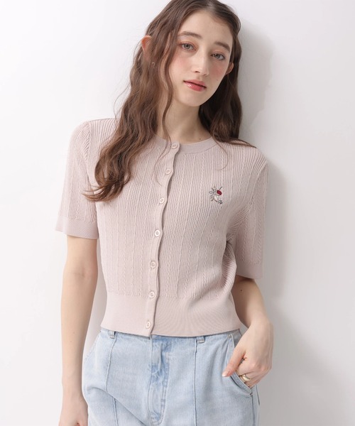 Rirandture（リランドチュール）の「チェリーｍｉｍｉｃａｔニットカーディガン（ニット/セーター・レディース・ライトイエロー/オフホワイト/ネイビー/ミント/ブラウン/ピンク・2）」の6枚目の写真