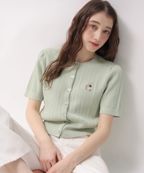 Rirandture（リランドチュール）の「チェリーｍｉｍｉｃａｔニットカーディガン（ニット/セーター・レディース・ライトイエロー/オフホワイト/ネイビー/ミント/ブラウン/ピンク・2）」の21枚目の写真