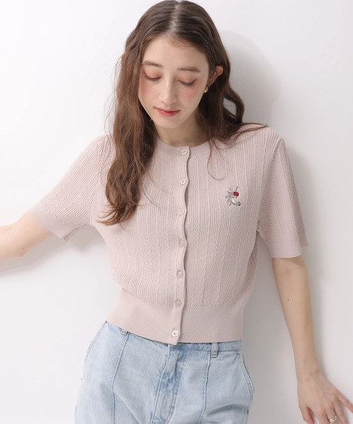 Rirandture（リランドチュール）の「チェリーｍｉｍｉｃａｔニットカーディガン（ニット/セーター・レディース・ライトイエロー/オフホワイト/ネイビー/ミント/ブラウン/ピンク・2）」の12枚目の写真