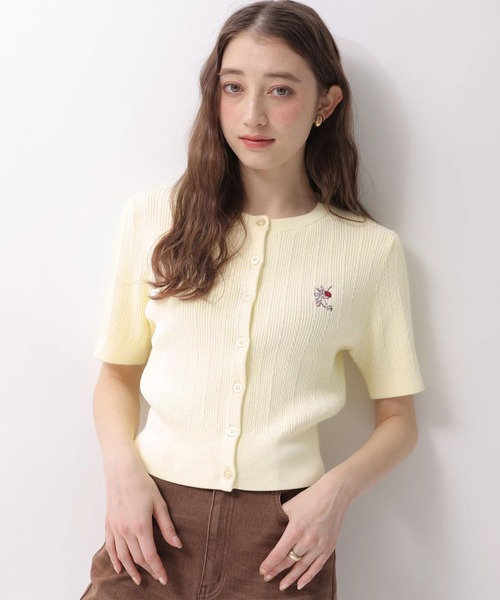 Rirandture（リランドチュール）の「チェリーｍｉｍｉｃａｔニットカーディガン（ニット/セーター・レディース・ライトイエロー/オフホワイト/ネイビー/ミント/ブラウン/ピンク・2）」の20枚目の写真