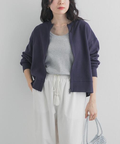 URBAN RESEARCH DOORS(アーバンリサーチドアーズ)の「『WEB/一部店舗限定カラー』コットンスウェットジップカーディガン|スウェットカーデ/大人カジュアル/羽織/春服(カーディガン/ボレロ・レディース・ネイビー/グレー/ピンク/ホワイト系その他・FREE)」の21枚目の写真
