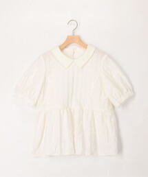 MICO COULIER | カットジャガード衿付きウエスト切替ブラウス(シャツ/ブラウス)