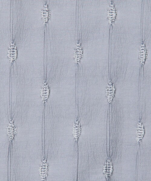 MICO COULIER（ミコクリエ）の「カットジャガード衿付きウエスト切替ブラウス（シャツ/ブラウス・レディース・サックスブルー/オフホワイト/ネイビー・38）」の7枚目の写真