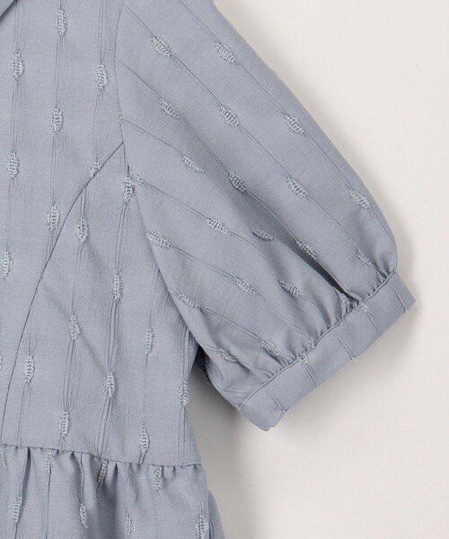 MICO COULIER（ミコクリエ）の「カットジャガード衿付きウエスト切替ブラウス（シャツ/ブラウス・レディース・サックスブルー/オフホワイト/ネイビー・38）」の9枚目の写真