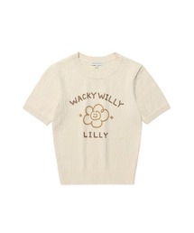 WOMEN'S BIG LILY GRAPHIC SHORT SLEEVE KNIT