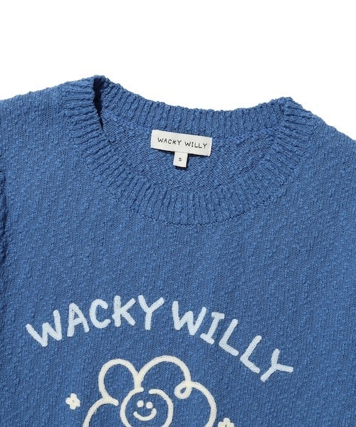 Wacky WiLLy(ワッキーウィリー)の「WOMEN'S BIG LILY GRAPHIC SHORT SLEEVE KNIT(ニット/セーター・レディース・ブルー/クリーム/グリーン・SMALL/MEDIUM/LARGE)」の6枚目の写真