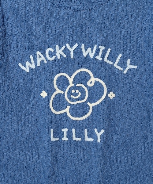 Wacky WiLLy(ワッキーウィリー)の「WOMEN'S BIG LILY GRAPHIC SHORT SLEEVE KNIT(ニット/セーター・レディース・ブルー/クリーム/グリーン・SMALL/MEDIUM/LARGE)」の5枚目の写真