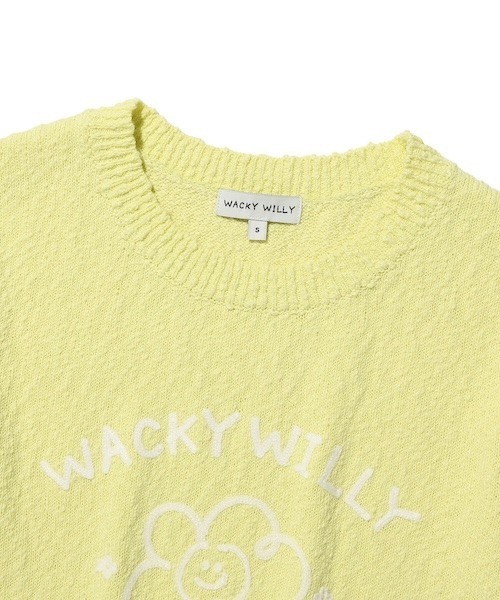 Wacky WiLLy(ワッキーウィリー)の「WOMEN'S BIG LILY GRAPHIC SHORT SLEEVE KNIT(ニット/セーター・レディース・ブルー/クリーム/グリーン・SMALL/MEDIUM/LARGE)」の11枚目の写真