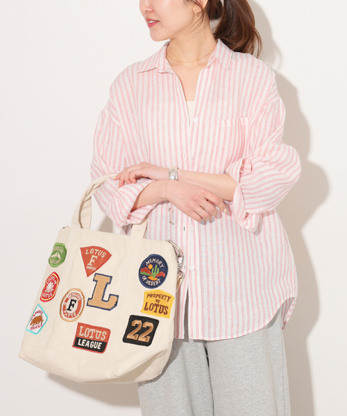 JOURNAL STANDARD relume(ジャーナルスタンダード レリューム)の「No.66フレンチリネンビッグスキッパー(シャツ/ブラウス・レディース・グレー/ブラウン/レッド/イエロー・FREE)」の4枚目の写真