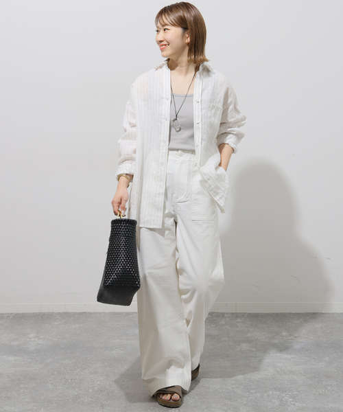 JOURNAL STANDARD relume(ジャーナルスタンダード レリューム)の「No.66フレンチリネンビッグスキッパー(シャツ/ブラウス・レディース・グレー/ブラウン/レッド/イエロー・FREE)」の12枚目の写真
