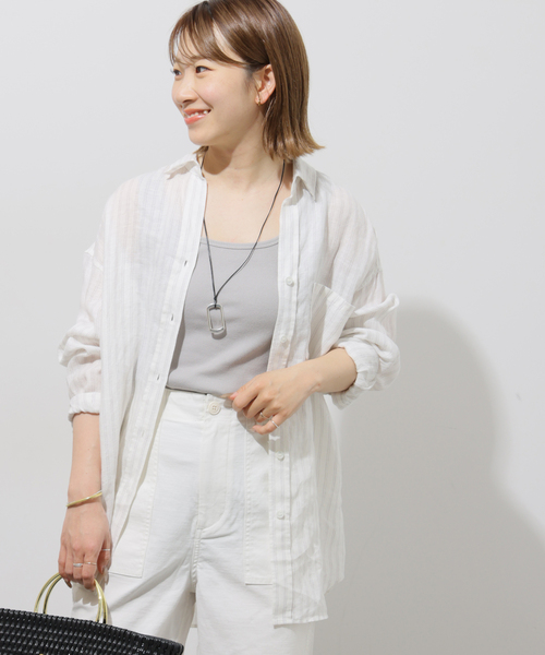 JOURNAL STANDARD relume(ジャーナルスタンダード レリューム)の「No.66フレンチリネンビッグスキッパー(シャツ/ブラウス・レディース・グレー/ブラウン/レッド/イエロー・FREE)」の10枚目の写真