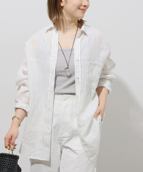 JOURNAL STANDARD relume(ジャーナルスタンダード レリューム)の「No.66フレンチリネンビッグスキッパー(シャツ/ブラウス・レディース・グレー/ブラウン/レッド/イエロー・FREE)」の9枚目の写真