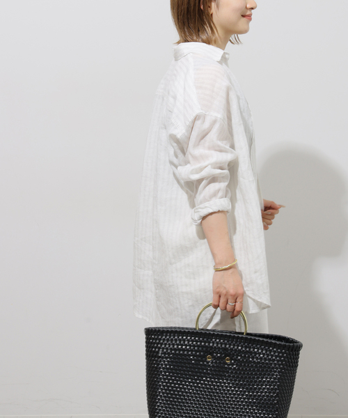 JOURNAL STANDARD relume(ジャーナルスタンダード レリューム)の「No.66フレンチリネンビッグスキッパー(シャツ/ブラウス・レディース・グレー/ブラウン/レッド/イエロー・FREE)」の8枚目の写真