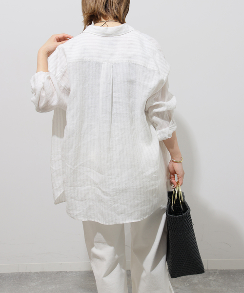 JOURNAL STANDARD relume(ジャーナルスタンダード レリューム)の「No.66フレンチリネンビッグスキッパー(シャツ/ブラウス・レディース・グレー/ブラウン/レッド/イエロー・FREE)」の7枚目の写真