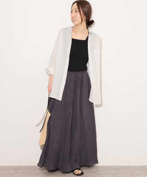 JOURNAL STANDARD relume(ジャーナルスタンダード レリューム)の「No.66フレンチリネンビッグスキッパー(シャツ/ブラウス・レディース・グレー/ブラウン/レッド/イエロー・FREE)」の6枚目の写真
