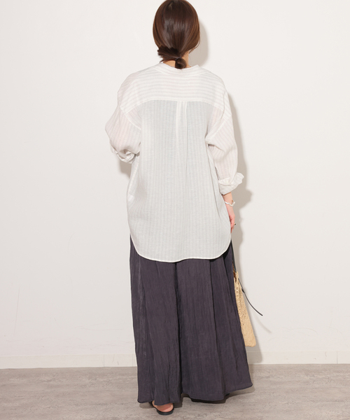 JOURNAL STANDARD relume(ジャーナルスタンダード レリューム)の「No.66フレンチリネンビッグスキッパー(シャツ/ブラウス・レディース・グレー/ブラウン/レッド/イエロー・FREE)」の13枚目の写真