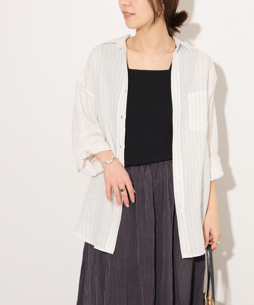 JOURNAL STANDARD relume(ジャーナルスタンダード レリューム)の「No.66フレンチリネンビッグスキッパー(シャツ/ブラウス・レディース・グレー/ブラウン/レッド/イエロー・FREE)」の14枚目の写真